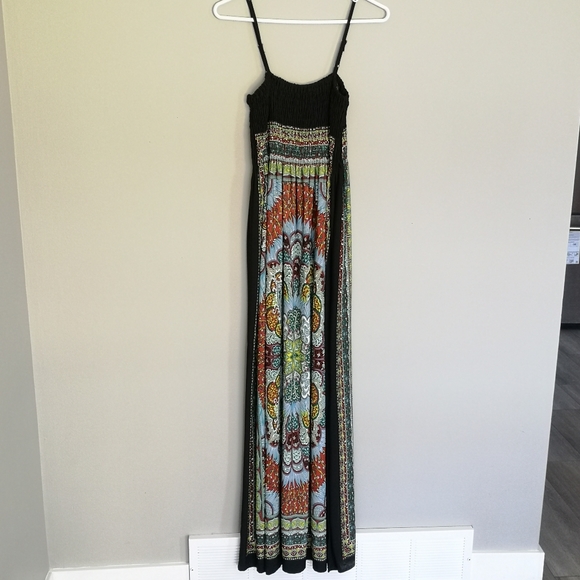 Boho Maxi Dress by India Boutique Long Ethnic Travel Inspired Flowy One Size Fit - Picture 7 of 13